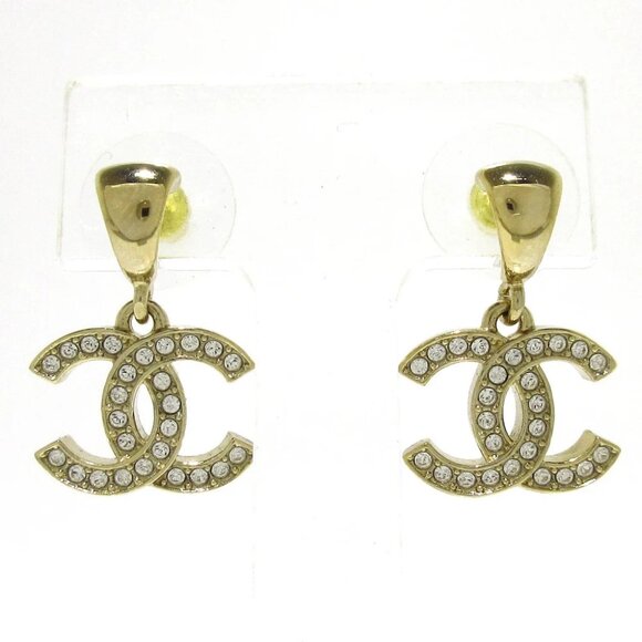 Auth CHANEL Coco - Silver Hardware Earrings - Picture 1 of 7